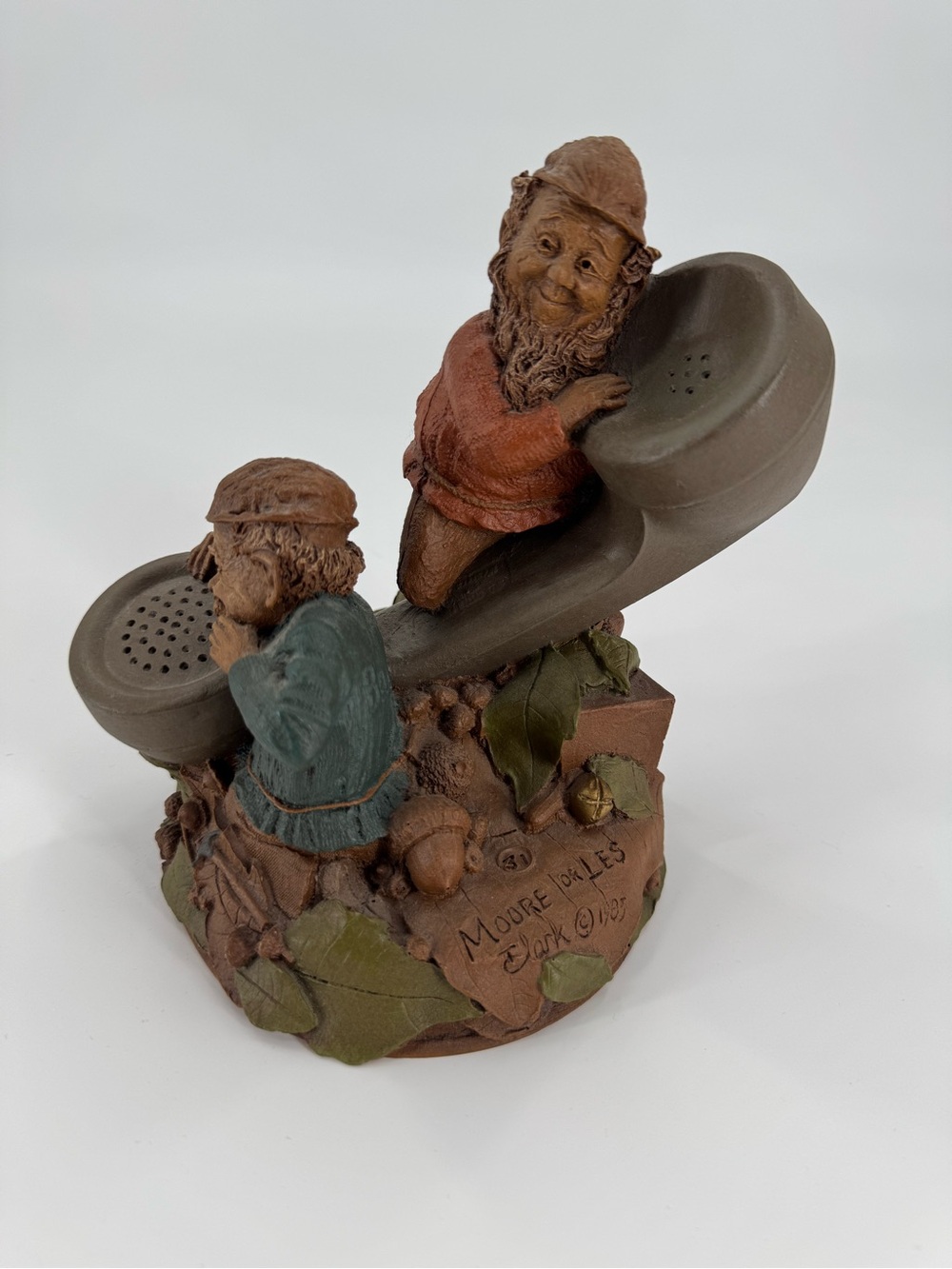 Vintage Tom Clark Gnome "'More or Less" 1985 Phone 911 Figurine Cairn Studio